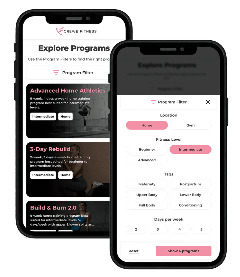 Explore programs and filters on a phone